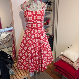 Red Checkered Heart Dress